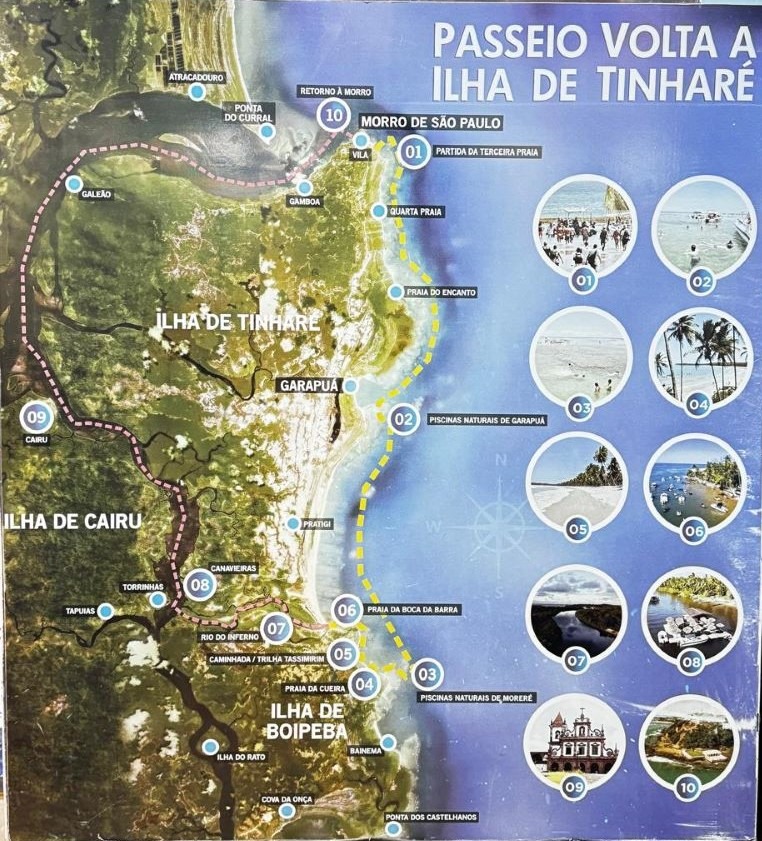 Folder ilustrativo do passeio Volta à Ilha